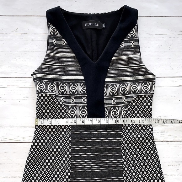 🇨🇦 Ruelle Patchwork Dress Sleeveless Black And White Made In Canada - Picture 14 of 17